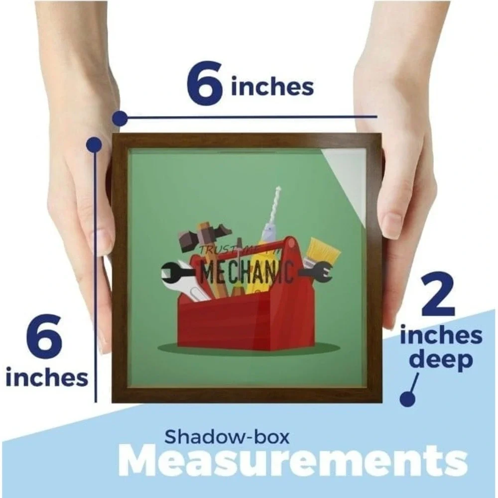 Mechanic Gift Shadow Box Wall‎ Decor - 6x6x2